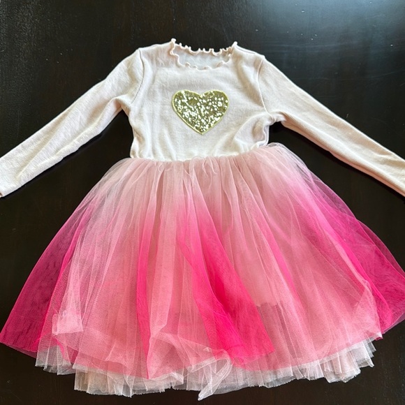 None Other - Pink and Gold Heart Kids Costume Dress